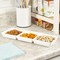 4 Pieces Avant White Plastic Divided Serving Trays 15” x 5” | Narrow Reusable 3-Section Party Platters | Serve Appetizers, Fruit, Veggies, & Desserts | BPA-Free & Made in USA